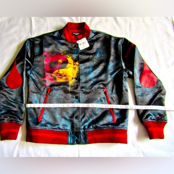 NEW! Unity Bomber Satin Jacket Size L Large Artist SEL Art Drip Studios Zen Punk - Picture 3 of 6